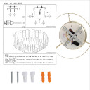Tiered Flush Chandelier Ceiling Light with Smoky and Clear Crystals - Small