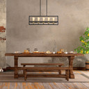 Black Metal Cuboid Kitchen Island Chandelier Ceiling Light 5xE27