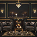 Orbit Glow Design Tiered Crystal Modern Chandelier Ceiling Light - Black - Gold