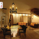 Farmhouse Rustic Matte Black Metal Hemp Rope Wagon Wheel Ceiling Chandelier Light