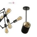 Black Hinged Rod Metal Spider Chandelier Ceiling Light E27 Fittings