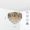 Herringbone Crystal Chandelier Ceiling Light Gold