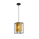 Matte Gold Metal Shade Black Cage Pendant or Island Ceiling Light E27 Fitting