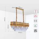 Metropolitan Square Beam Design Tiered Crystal Modern Chandelier Ceiling Light - Gold