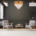 Metropolitan Square Beam Design Tiered Crystal Modern Chandelier Ceiling Light - Gold