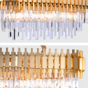 Metropolitan Square Beam Design Tiered Crystal Modern Chandelier Ceiling Light - Gold