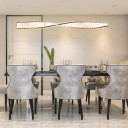 Modern Wave Chandelier with Crystal Accents and Antique Brass Finish