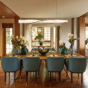 Modern Wave Chandelier with Crystal Accents and Antique Brass Finish