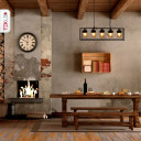 Amber Glass Black Metal Body Island Chandelier Ceiling Light