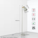 Cone-Shaded Floor Lamp with Gold Detailing & Decorative Shade - Versatile Colours