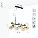 Locanda Amber Glass Island Chandelier Ceiling Light
