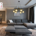 Locanda Amber Glass Island Chandelier Ceiling Light