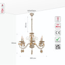 Elegant Amber Crystal Metal Arm Ceiling Chandelier Light