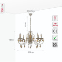 Elegant Amber Crystal Metal Arm Ceiling Chandelier Light