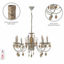 Elegant Amber Crystal Metal Arm Ceiling Chandelier Light