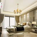 Elegant Amber Crystal Metal Arm Ceiling Chandelier Light