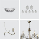 Mary Lillian Mediterranean Elegant Transitional Crystal Chandelier Ceiling Light