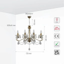 Mary Lillian Mediterranean Elegant Transitional Crystal Chandelier Ceiling Light