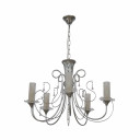 Opal Cylinder Glass Chrome Candle Metal Arm Ceiling Chandelier Light