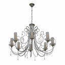 Opal Cylinder Glass Chrome Candle Metal Arm Ceiling Chandelier Light