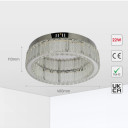 Ring Crystal Chrome Flush Ceiling Chandelier Light with Remote Control