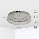 Ring Crystal Chrome Flush Ceiling Chandelier Light with Remote Control