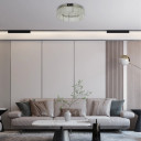 Ring Crystal Chrome Flush Ceiling Chandelier Light with Remote Control