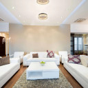 Ring Crystal Chrome Flush Ceiling Chandelier Light with Remote Control