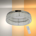 Ring Crystal Chrome Flush Ceiling Chandelier Light with Remote Control