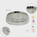 Ring Crystal Chrome Flush Ceiling Chandelier Light with Remote Control