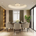 Ring Crystal Chrome Flush Ceiling Chandelier Light with Remote Control