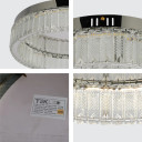 Ring Crystal Chrome Flush Ceiling Chandelier Light with Remote Control