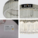 Ring Crystal Chrome Flush Ceiling Chandelier Light with Remote Control