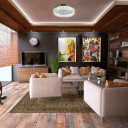 Ring Crystal Chrome Flush Ceiling Chandelier Light with Remote Control