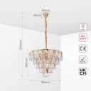 Opulent Gold Chandelier Ceiling Light with Triangular Crystal Prisms