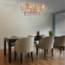 Opulent Gold Chandelier Ceiling Light with Triangular Crystal Prisms