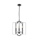 Rustic Black Cage Candle Lantern Chandelier Ceiling Light