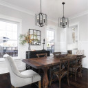 Rustic Black Cage Candle Lantern Chandelier Ceiling Light
