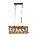 Oak Wood Farmhouse Cuboid Island Chandelier Ceiling Light