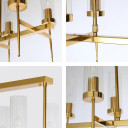 American Fluted Glass Chandelier Ceiling Light