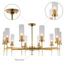 American Fluted Glass Chandelier Ceiling Light