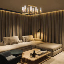 American Fluted Glass Chandelier Ceiling Light