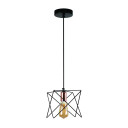 Star Cage Pendant Light with Rose Gold Accent and Black Metal Frame