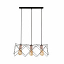 Star Cage Pendant Light with Rose Gold Accent and Black Metal Frame