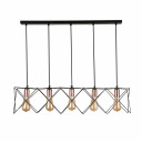 Star Cage Pendant Light with Rose Gold Accent and Black Metal Frame