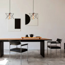 Star Cage Pendant Light with Rose Gold Accent and Black Metal Frame