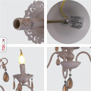 Amber Crystals Rice White with Gold Brushed Metal Arm Ceiling Chandelier Light