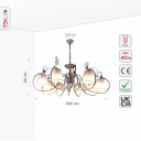 Creamy White Shade Rice White Gold Brushed Arm Ceiling Chandelier Light