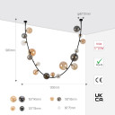 Dimmable Multi-Glass Globe Branch Pendant Light
