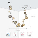 Dimmable Multi-Glass Globe Branch Pendant Light